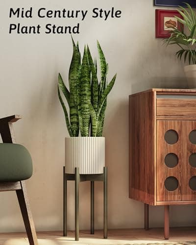 GENTINGBRO Adjustable Plant Stand Indoor, Bamboo Plant Stand Fits 8 9 10 11 12 Inches, Small Corner Planter Holder for Indoor Plants, Single Floor Plant Stands for Living Room Balcony, Tea Brown Tall 6