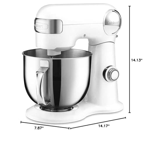 Cuisinart SM-50 Precision Master 5.5-Quart Stand Mixer, White Linen Bundle with Cuisinart Advantage 12-Piece Gray Knife Set with Blade Guards 10
