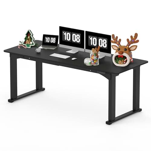 SANODESK 4-Leg Standing Desk, Electric Height Adjustable Desk with Memory Presets for Home Office, Stand up Desk Computer Workstation, 78x32 Inches Black