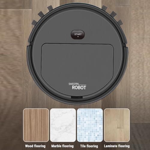 WOHPNLE Robot Vacuum Cleaner, USB Smart 3 in 1 Super Thin, Powerful Suction, Quiet, Self Charging Robotic Vacuum Cleaner, Cleans Hard Floors to Medium Pile Carpets (Black) 7