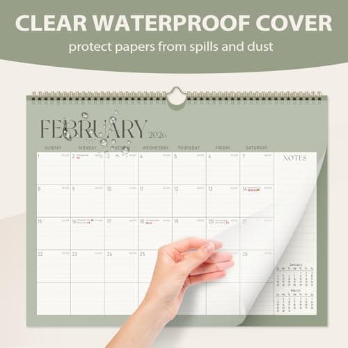 2025-2026 Wall Calendar, Monthly Wall Calendar from July 2025 to December 2026, 11.5" x 14.5", With Spiral Binding and Thick Paper, Perfect for School Office or Home, Green 5
