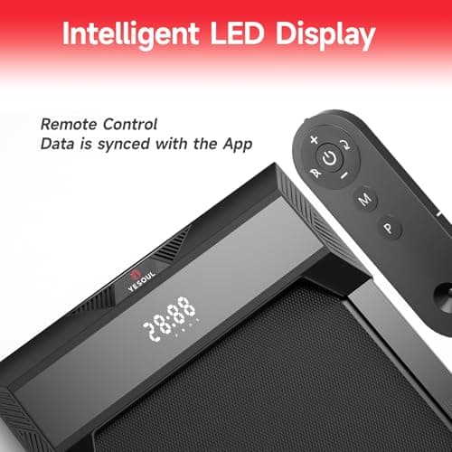 Yesoul Walking Treadmill for Seniors with Long Handrails – 4 Major Safety Protections, Emergency Stop Button, Treadmill for Home 300 lbs Capacity, Recovery Walking Machine with LED Display 7