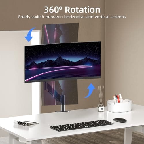 Suptek Ultrawide Monitor Arm Mount for 17 to 49 Inch Heavy Duty Curved Screen,Holds 46.2 lbs,Adjustable Gas Spring Monitor Arm Desk Mount Stand,75/100mm Vesa Mount,Black 5