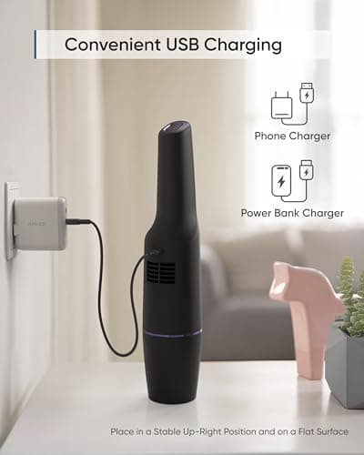 eufy by Anker, HomeVac H11,Cordless Handheld Vacuum Cleaner,Ultra-Lightweight 1.2lbs,5500Pa Suction Power,USB Charging, for Home Cleaning 6