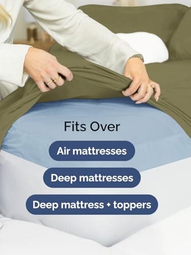 Extra Deep Cal King Fitted Sheet - Hotel Luxury Single Fitted Sheet Only - Easily Fits 18 inch to 24 inch Mattress - Ultra Soft, Wrinkle Free with Extra Deep Pockets - Breathable & Comfy - Sage Green 6
