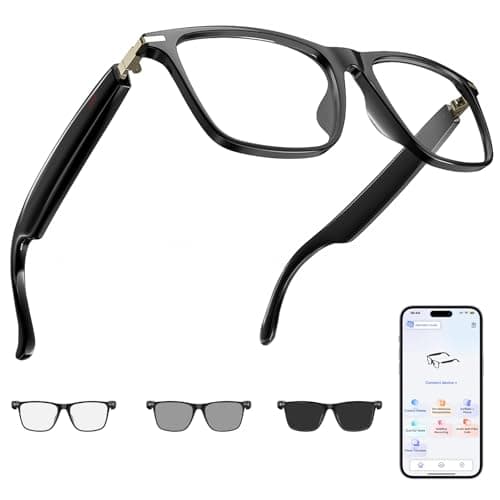 Shovira AI Translation Smart Glasses with 138 Languages, Bluetooth Glasses Compatible with ChatGPT, Photochromic Lens with Open-Ear Speakers for Men Women, for Travel, Business, Driving