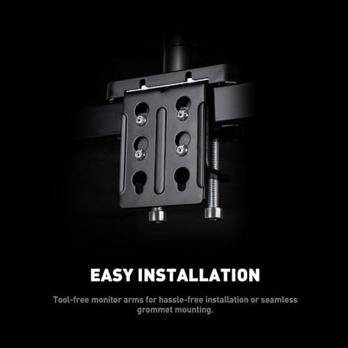 MSI MAG MT201 - Premium Heavy Duty Single Monitor Stand Arm, Supports 17-49" Screens and 44 lbs, VESA Compatible, Adjustable Spring Assisted Mount, Clamp & Grommet, Quick Release Plate - Black 10