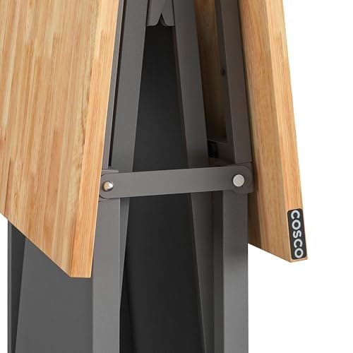 COSCO SmartFold Butcher Block Portable Workbench/Folding Utility Table (Gray Steel Frame) 12