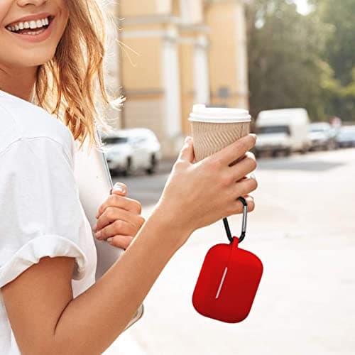 Lerobo for AirPods Pro 2 Case Cover,Shock-Proof Silicone Skin Full Protective Cover Compatible with Apple Airpod Pro Case,Supports Wireless Charging with Durable Carabiner Front LED Visible,Red 5