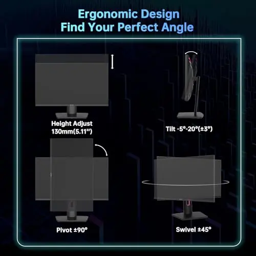 KTC 27 Inch 4K Mini LED Monitor, Fast IPS, HDR1000 160Hz 144Hz Gaming Monitor, Speakers, Type-C 90W, HDMI/DP/USB, Swivel/Height/Pivot/Tilt, VESA, Vertical Monitor for Gaming & PC 7