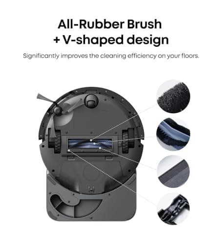 eufy Robot Vacuum C10 with Self Emptying, 8 Weeks Hands Free, Smart Mapping with LiDAR Navigation, 2.85-Inch Slim Design, Powerful Suction, Edge Expansion Brush for Pet Hair +Replacement Accessories 9