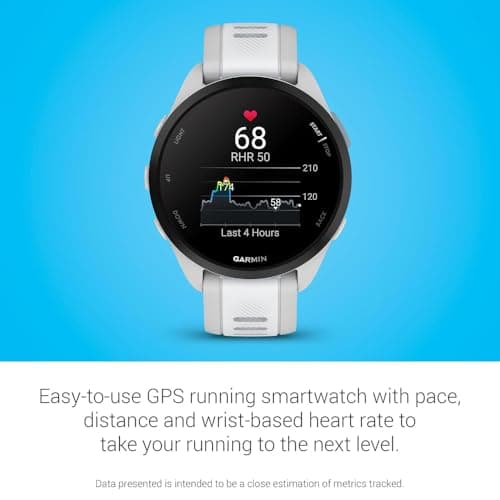 Garmin 010-02863-21 Forerunner 165 Smart Sport Watch, Mist Gray + Whitestone | Official USA Partner Model | Bundle with Sport Towel + Deco Essentials Wearable Commuter Front and Rear Safety Light 6