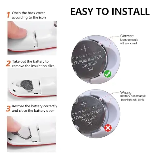 FREETOO Luggage Scale Portable Digital Hanging Scale for Travel, Suitcase Weight Scale with Superior Piano Lacquer 110 Lb/ 50Kg Capacity, Battery Included 7