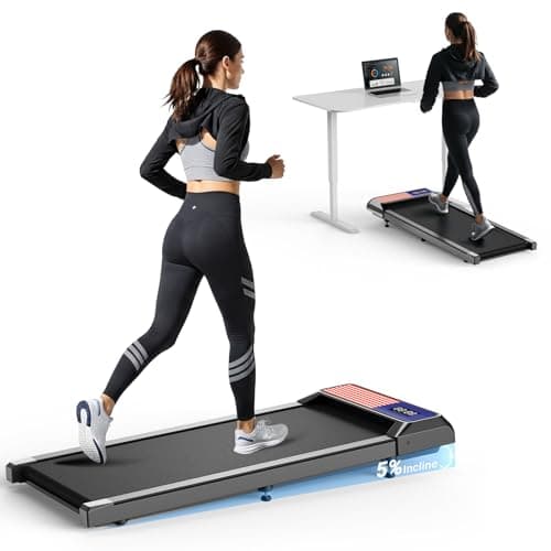 LiyLou Walking Pad Treadmill, Portable Treadmills for Home, 2.5 HP Quiet Under Desk Treadmill with 5% Incline, 265/300 Lbs Capacity, 15" X 35.4" Running Walking Pad, Home Office Walking