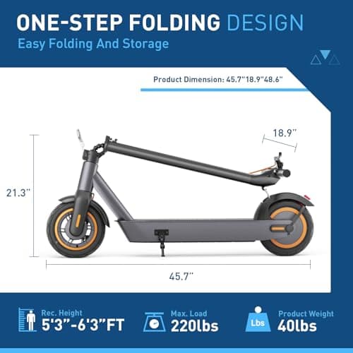 Hiboy S2 MAX Electric Scooter, 40.4 Mi Long Range & 19 MPH, 650W MAX Motor Power, 10'' Pneumatic Tires, Split Hub Set, Dual Braking System and Cruise Control, Foldable Commuter E-Scooter 6