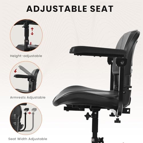 Electric Foldable Mobility Scooter for Adults 4 wheelMobility, 330lbs Max Weight,10-15miles Per ChargeElectric Powered Wheelchair Power Scooters Black 5