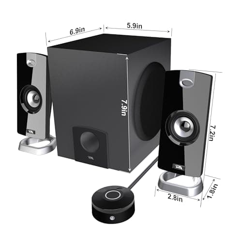 Cyber Acoustics CA-3090 2.1 Speaker System with Subwoofer with 18W of Power – Easy Setup and Convenient Controls, Great for Music, Movies, and Gaming 8