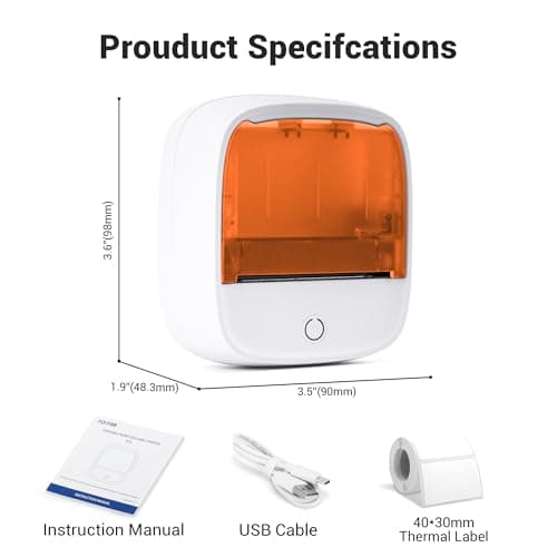 FLYFAR Label Maker Machine with Tape,Address Bluetooth Thermal Label Marker,Easy to Use for Home, Office, Small Business,Support Windows,Mac,iOS, Android 9