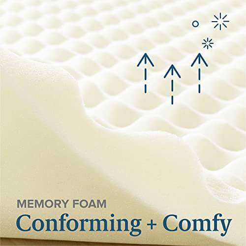 ZINUS 2 Inch Copper Cooling Memory Foam Mattress Topper with Airflow Design, Full 6