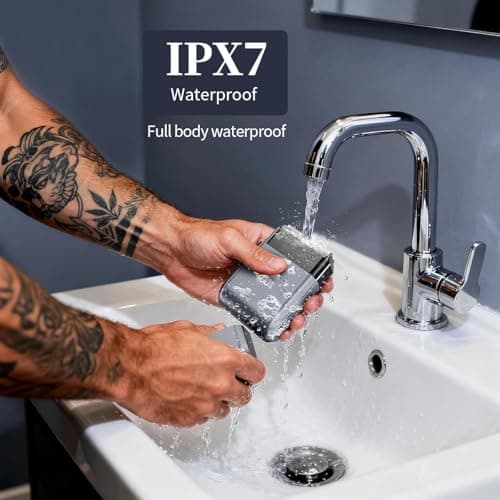 CLIKTAG Mini Electric Foil Shaver for Men - 3 Floating Blades, LED Display, USB-C Rechargeable, IPX7 Waterproof, Portable Wet/Dry Razor for Face, Ideal for Travel & Home 5