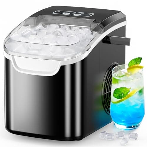 COWSAR Ice Maker Countertop, Portable Ice Machine with Self-Cleaning, 26.5 lbs/24Hrs, 8 Ice Cubes in 6 Mins, Ice Basket and Scoop, Ideal for Home, Kitchen, Bar, Camping