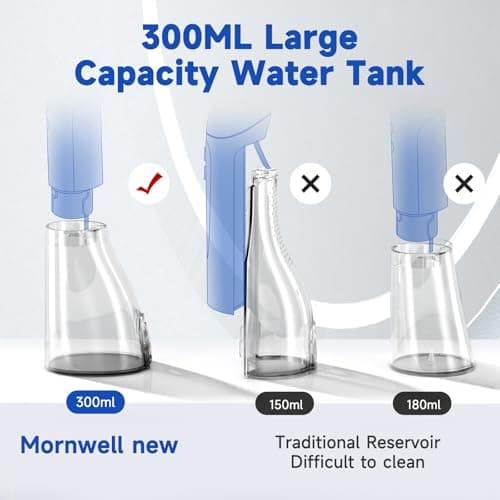 Water Dental Cordless Flosser for Teeth, mornwell 3s Pressure Crescendo Oral Irrigator, Professional Rechargeable Portable Water Floss with 4 Tips, Suitable for Travel Sensitive Teeth and Children 7