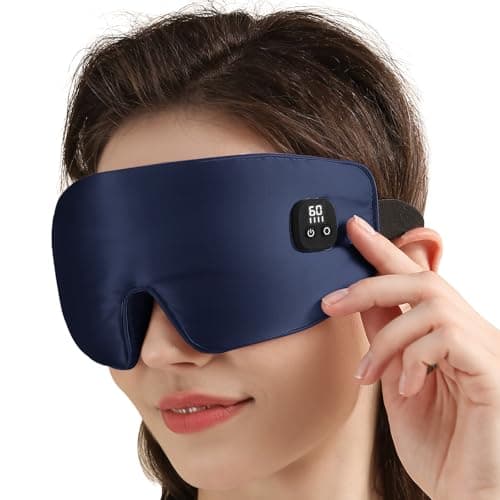 Silk Heated Eye Mask Cordless, 1500mAh Warm Eye Compresses for Dry Eyes, Rechargeable Eye Mask with 4 Temperature Settings & 4 Timer Settings, Gift for Men Women