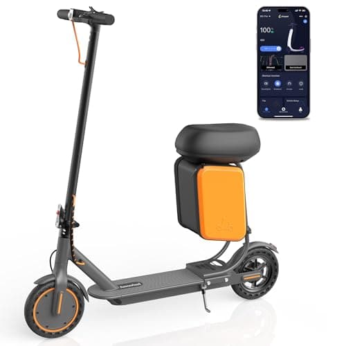 Aovowheel Electric Scooter for Adults, Folding E Scooter with 350W Motor 19 Mph Top Speed, Max 23 Miles Long Range, 8.5'' Solid Tires Commuting Scooters with Dual Brakes System, APP