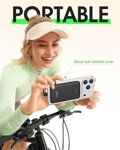TG90° Ultra Slim 5000mAh Portable Charger Built-in Foldable AC Wall Plug and Cables, Pocket Size USB C Power Bank,External Battery Pack Compatible with iPhone 17 16 15 14 13 12 Android Devices iPad 5