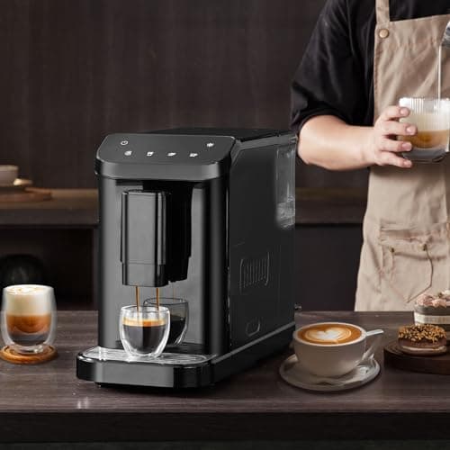 VEVOR Automatic Espresso Machine - Built-In Grinder, 15 Bar Auto Coffee Machine with 15-Level Grinding Settings, Professional Espresso Coffee Maker with 1.5L Water Tank and 180g Bean Hopper 8