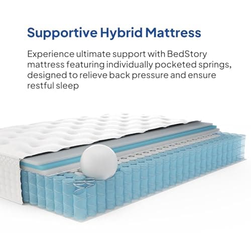 BedStory Queen Mattress 12 Inch, Deep Sleep Firm Mattress Extra Lumbar Support - Pain-Relief - Memory Foam Hybrid Euro Top Luxury Mattress, Individually Wrapped Pocket Coils 9