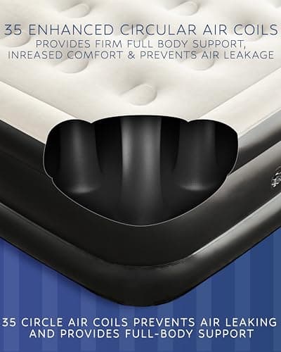 OlarHike Inflatable Twin Air Mattress with Built in Pump,18" Elevated Durable for Camping,Home&Guests,Fast&Easy Inflation/Deflation Airbed,Black Double Blow up Bed,Travel Cushion,Indoor 5