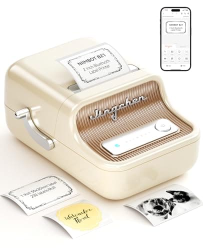 NIIMBOT B21 Label Maker Inkless Bluetooth Label Printer, 2 Inch Portable Label Machine for Small Business, Address, Logo, Clothing, Mailing, Candles, Jewelry, Sticker Printer for Gift, White