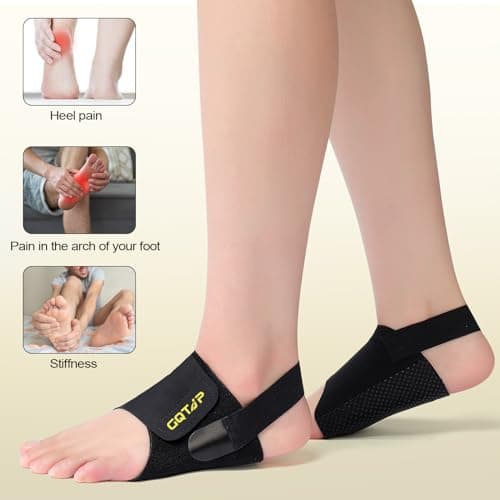 GQTJP Arch Support Inserts for Plantar Fasciitis Relief, Upgrade Unisex Adjustable Arch Support Bands with Buil-in Orthotics, Foot Arch Support for Pain Relief with Gel Pads 5