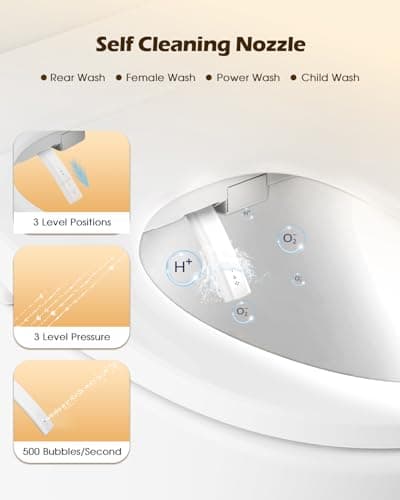 iliD Smart Max Bidet Toilet Seat, Electric Elongated Ecoseat with Four Cleaning Modes, Auto Open/Close, Wider Seat, Ultra Slim, Female Wash and Rear Wash 5