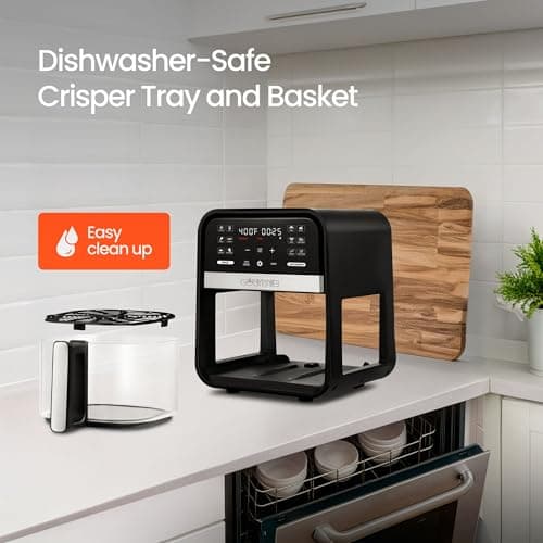 Gourmias 7-Quart Digital Air Fryer With Glass Basket, 12 One-Touch Presets, Oil-Free Crisp Technology, Touchscreen, Easy Clean, Large Family Capacity, Black 5