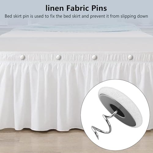 12 Colors Fabric Covered Button Twist Pins Dust Ruffle Pins- for Sofa，Upholstery，Armchair Caddies, Armrest Covers,Bed Skirts, Slipcovers, Headliners (12, Rice White) 6