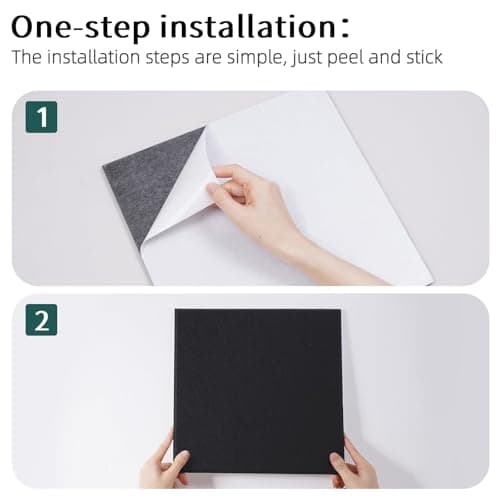Felt Cork Board for Wall: Extra Large Bulletin Board for Office - 0.35 Inch Thick Corkboard Tiles 6 PCS Black Pin Board Squares Adhesive 7