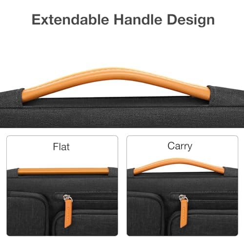 MOSISO 360 Protective Laptop Case 16 inch, 15-15.6 inch Laptop Sleeve Compatible with MacBook Pro 16, HP Acer Dell Lenovo ASUS, Side Open Carrying Case with 4 Zipper Pockets&Handle, Black 5