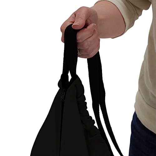 Household Essentials Door Hanging Laundry Bag, Washable Canvas Bag with Loop Handle, Holds Two Loads of Laundry, Great for Dorms and Small Spaces, Black 5