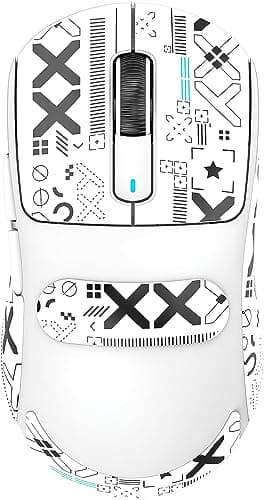 ATTACK SHARK X3 Lightweight Wireless Gaming Mouse with Tri-Mode 2.4G/USB-C Wired/Bluetooth,26K DPI, PAW3395 Optical Sensor,Kailh GM8.0 Switch,5 programmable Buttons for PC/Win/Mac(White+Stickers)