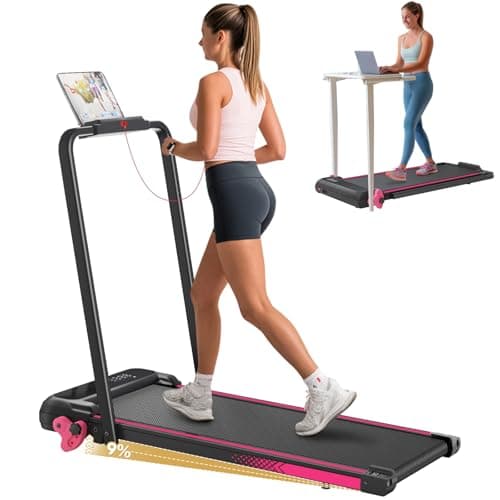 3-in-1 Walking Pad with Incline Portable Treadmill with Handle Bar for Home Office Under Desk Use Small Space Treadmill