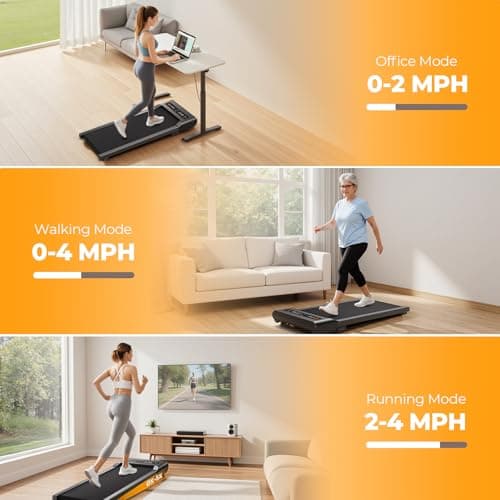 HiFast Walking Pad with Incline, Under Desk Treadmill for Home, 2.5 HP Portable Treadmills with Incline, Compact Treadmill Small Running Pad with LED Display, Remote Control 5