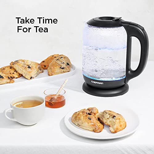 Chefman 1.7 Liter Electric Kettle With Easy Fill Lid, Cordless With Removable Lid And 360 Swivel Base, LED Indicator Lights 6