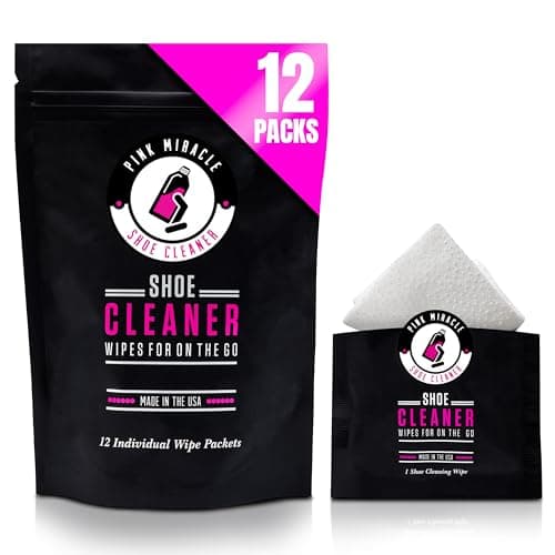 Pink Miracle Quick Clean Shoe Cleaner Wipes (12 Pack) for Fast Sneaker Cleaning on the Go!