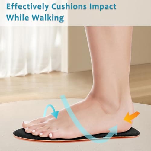 Memory Foam Insoles for Men & Women - Replacement Cushion Shoe Inserts for Work Boots, Running Shoes, Hiking, Sneakers & Loafers - Shock Absorbing Support for Foot Pain Relief & All-Day Comfort Black 6