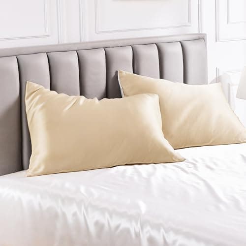 Warmstar Silk Pillow Case for Hair and Face, Mulberry Silk Pillow case Standard Size with Envelope Closure,22 Momme Single Sided Silk Pillowcase, Gifts for Anyone, 20x26 Inches,Champagne(1 PCS) 7
