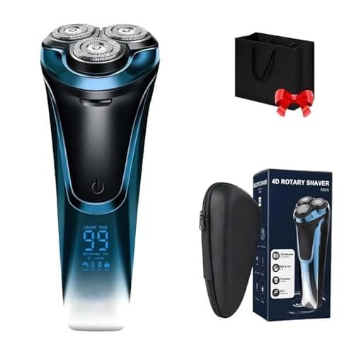 Electric Razor for Men, Electric Razor, Waterproof Cordless Shaver with 90-Min Runtime,4d Floating Precision Blades System, Fast Charging (Blue)