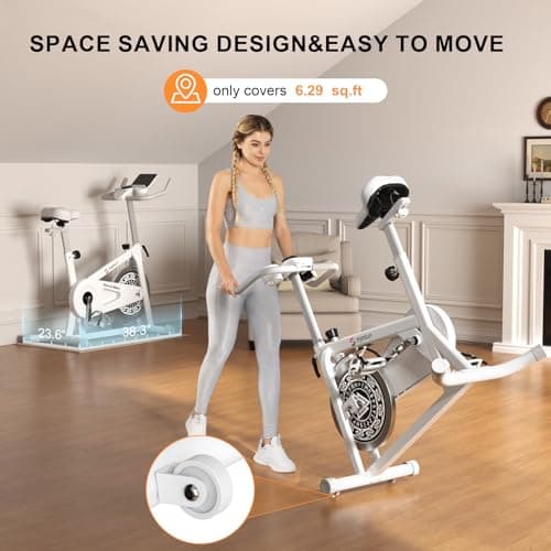 Exercise Bikes for Home,Indoor Cycling Bike with Adjustable Friction,Brake Pad Resistance Silent Belt Drive,330lbs Weight Capacity &Upgraded Version Seat for Home Cardio&Weight Loss(Classical Exercise Bikes Plus) 8