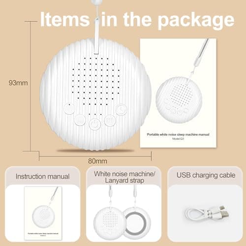 White Noise Sound Machine, Portable Sound Machine for Sleeping Adults & Baby, 10 Soothing Sounds, Rechargeable Battery Noise Sleep Machine for Home, Office, Yogasleep (White) 6